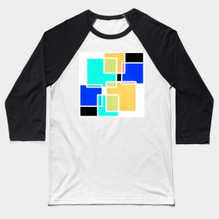 Inverted Blue Green Yellow Pink Geometric Abstract Painting I Baseball T-Shirt